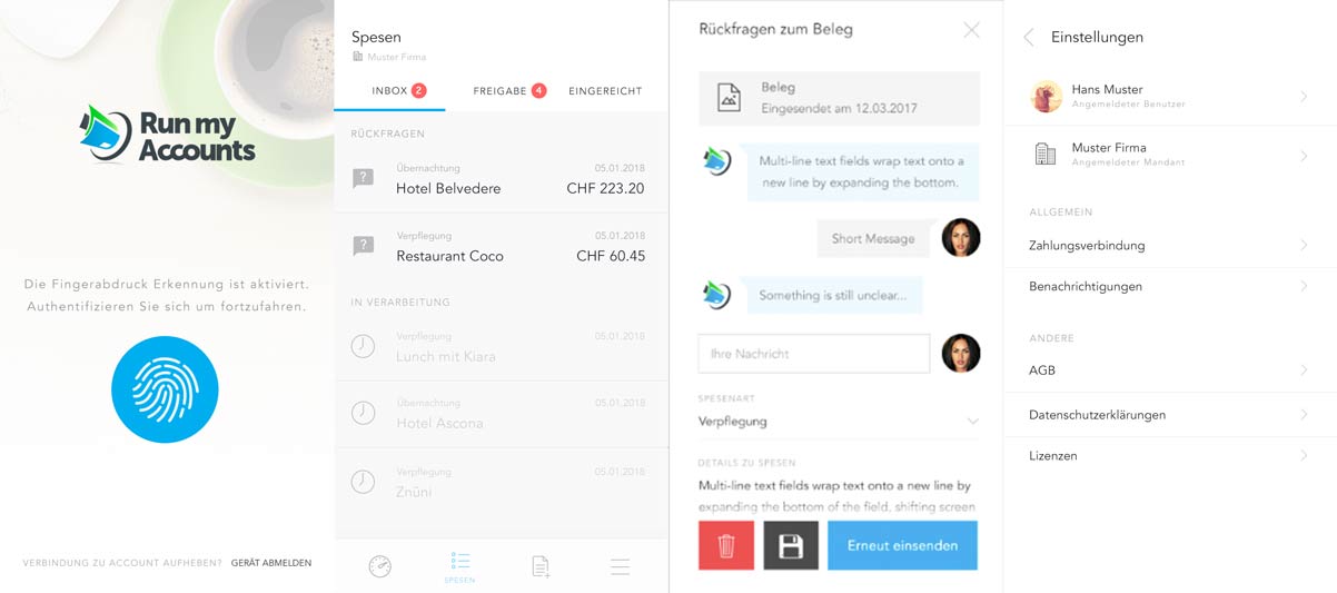 Run my Accounts Mobile Screens
